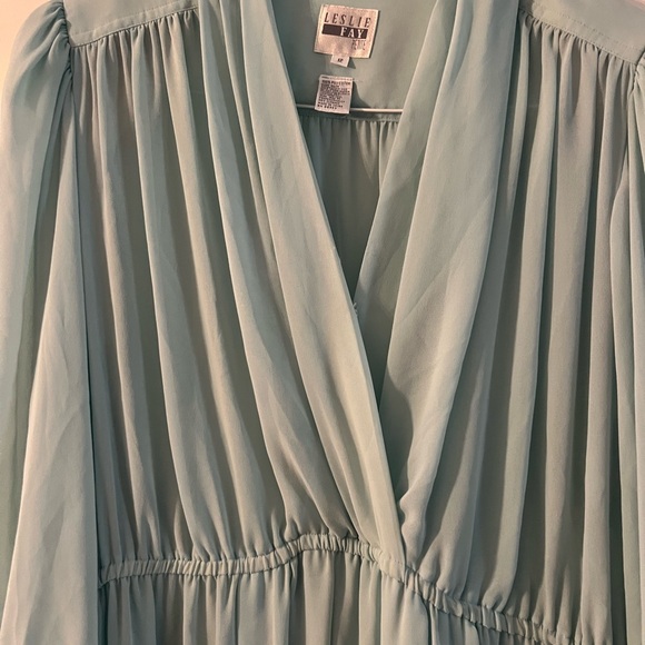 Vintage Leslie Fay Light Blue Long Sleeve Dress - Picture 4 of 7